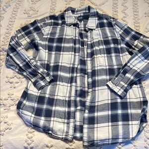 GAP Navy and White Checkered Shirt